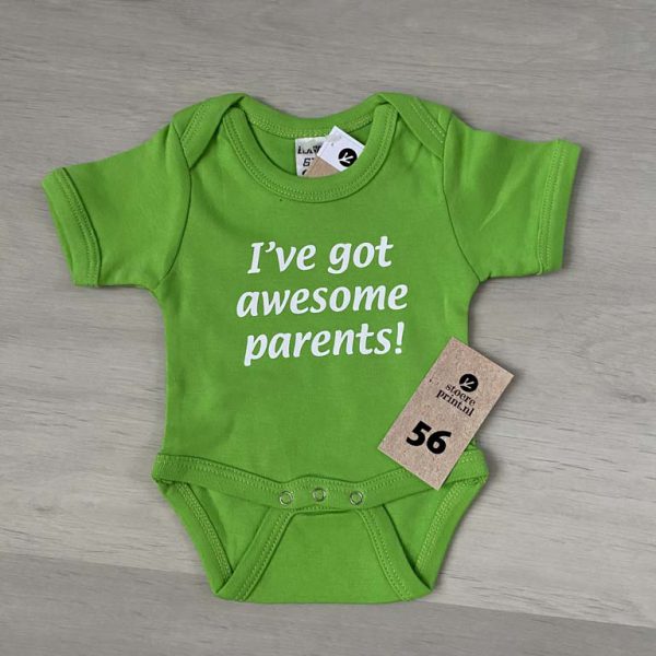 Romper groen - maat 56 <br>"Awesome parents"