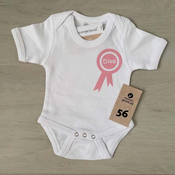 Romper wit - maat 56 <br>"Diva"