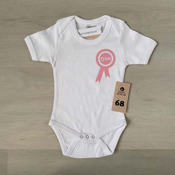 Romper wit - maat 68 <br>"Diva"