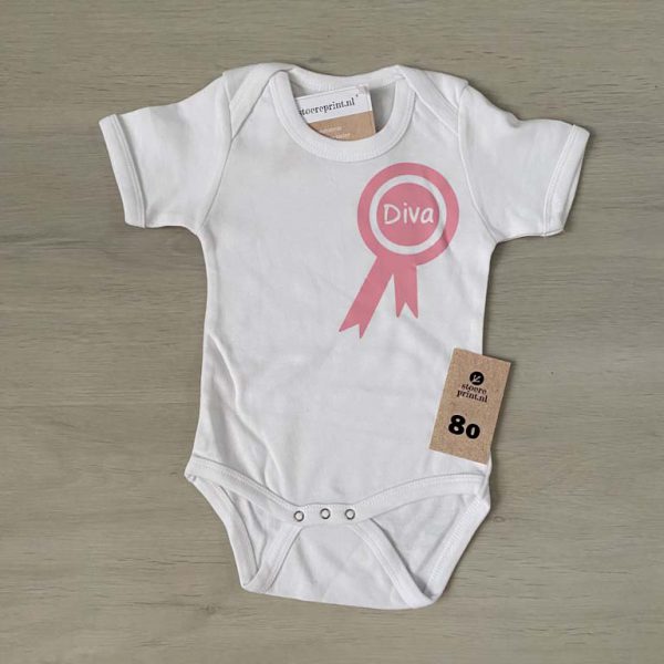 Romper wit - maat 80 <br>"Diva"