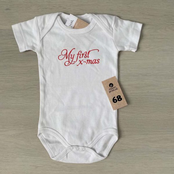Romper wit - maat 68 <br>"first x-mas"