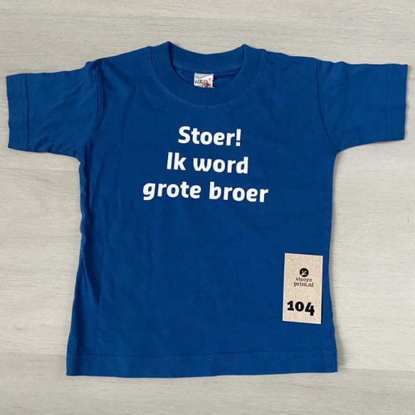 Shirt blauw - maat 104 <br>"grote broer"