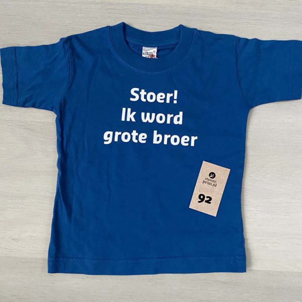 Shirt blauw - maat 92 <br>"grote broer"