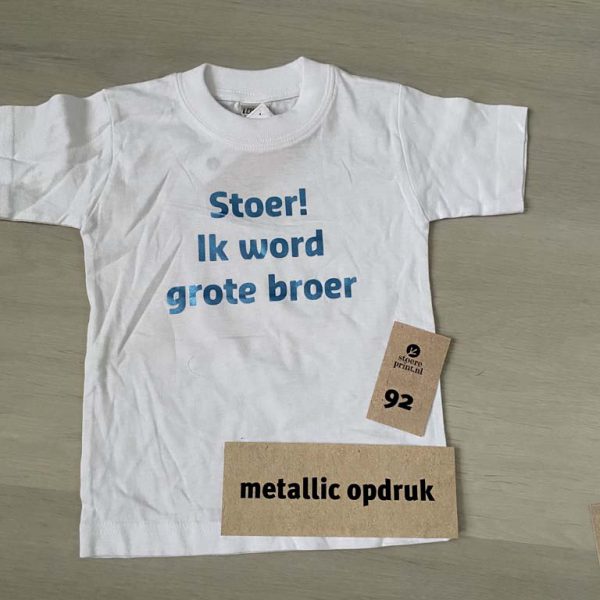 Shirt wit M - maat 92 <br>"grote broer"