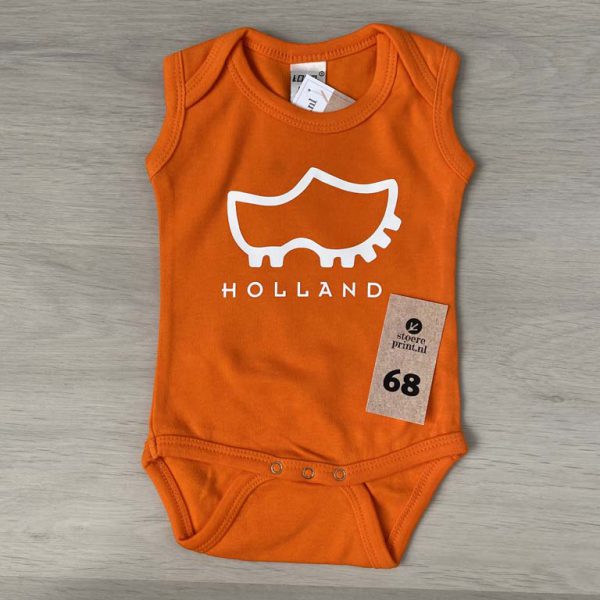 Romper oranje - maat 68 <br>"holland klomp"