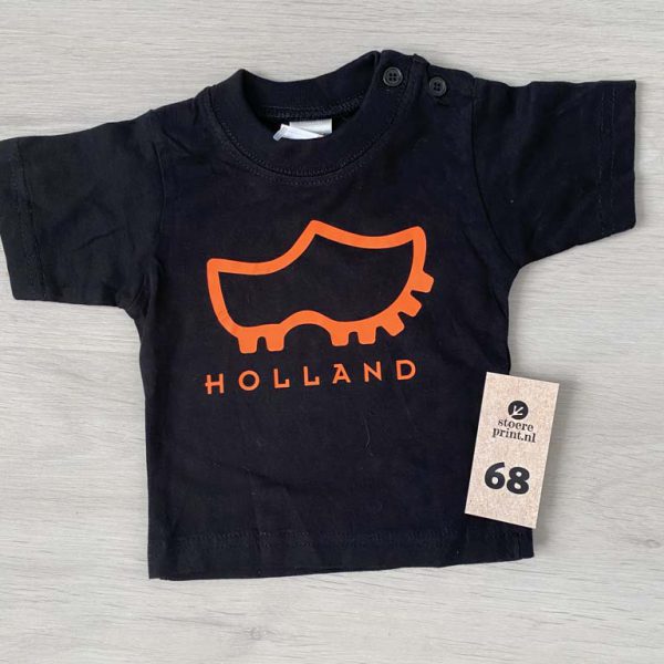 Shirt zwart - maat 68 <br>"holland klomp"