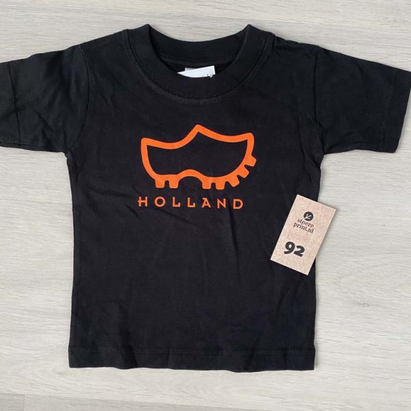 Shirt zwart - maat 92 <br>"holland klomp"