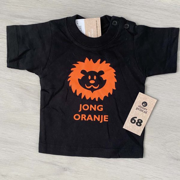 Shirt zwart - maat 68 <br>"jong oranje"