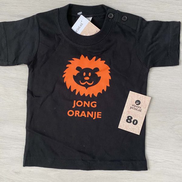 Shirt zwart - maat 80 <br>"jong oranje"