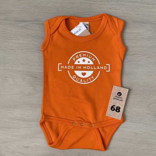 Romper oranje - maat 68 <br>"made in holland"