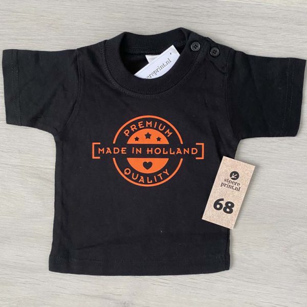 Shirt zwart - maat 68 <br>"made in holland"