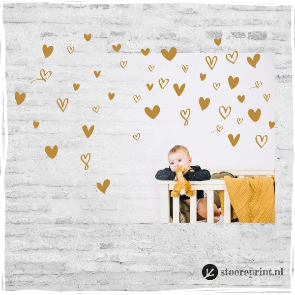 Muursticker Hartjes