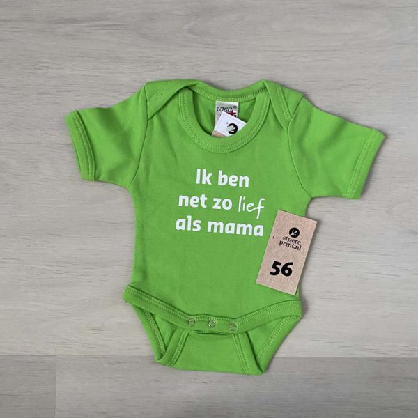 Romper groen - maat 56 <br>"net zo lief als mama"