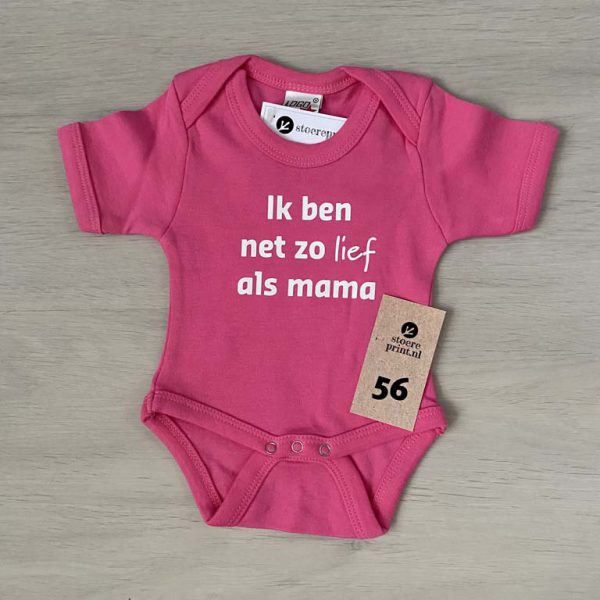 Romper roze - maat 56 <br>"net zo lief als mama"