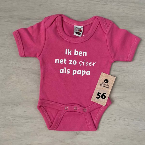Romper roze - maat 56 <br>"net zo stoer als papa"