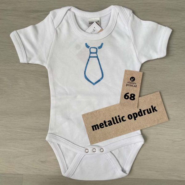 Romper wit - maat 68 <br>"stropdas"