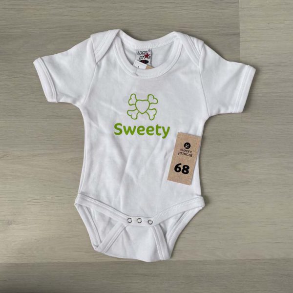 Romper wit - maat 68 <br>"sweety hart"