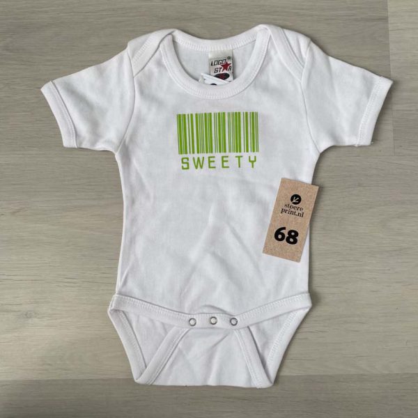 Romper wit - maat 68 <br>"sweety"